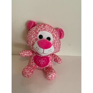 Publix Leopard Tiger White Pink Spots 11 Inch Heart Wild 4 U Sitting Valentine's